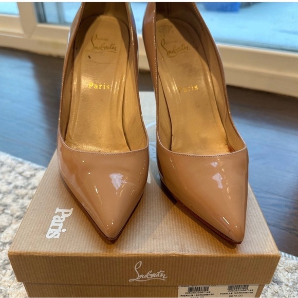 Christian Louboutin Pigalle 100 Patent Leather Pumps – Nude (Size 38.5) - Picture 3 of 5